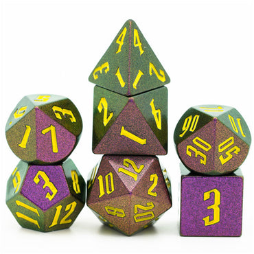 Rose Red Monster Glitter DND Dice (Rose Red&Green&Golden) 7-Dice Dungeons and Dragons Dice (Online Only)