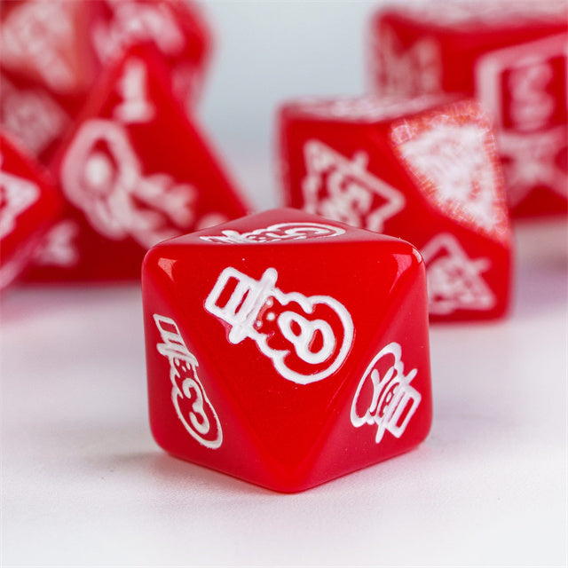 Red Christmas Dice w/White Presents Trees Snowman Holiday Festive (Online Only)