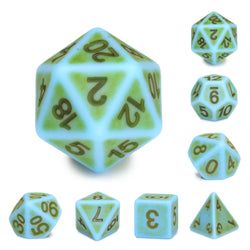 Mini-Moss Ancient 7-Dice Set Role Playing Dungeons and Dragons Dice (Green / Seafoam) (Online Only)