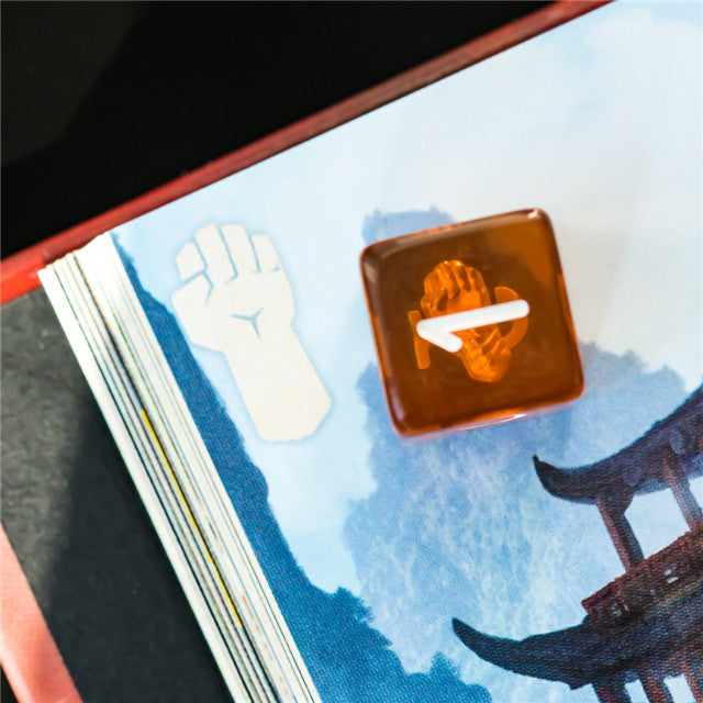 Monk (Fist) Clear Golden Dice w/ Golden Fist 7-Dice Set Rpg (Online Only)