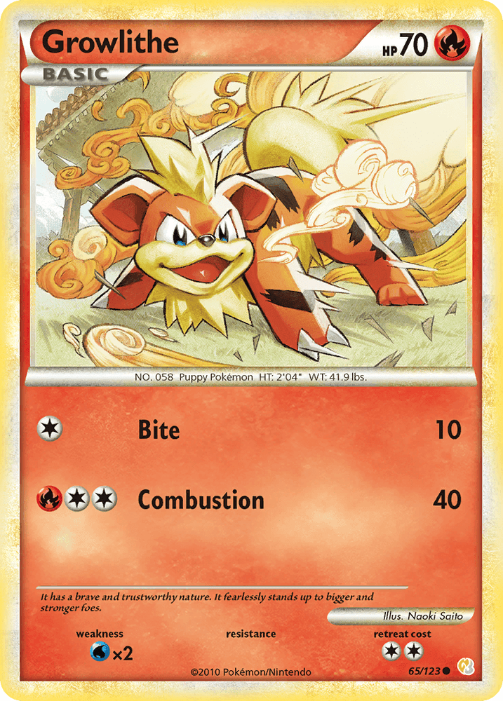 Growlithe (65/123) [HeartGold & SoulSilver: Base Set] (Online Only)