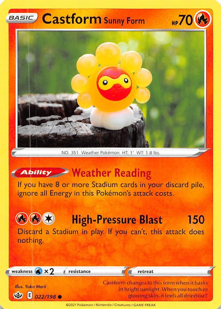 Castform Sunny Form (022/198) [Sword & Shield: Chilling Reign] (Online Only)
