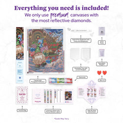 Diamond Art Club – Filling the Sleigh Christmas Elf Diamond Painting (Square Drill, 25.6" x 31.9") (ONLINE ORDER ONLY)