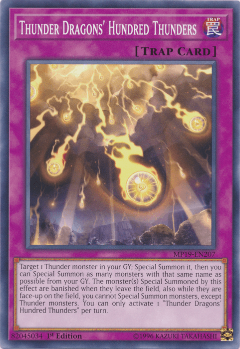 Thunder Dragons' Hundred Thunders [MP19-EN207] Common (ONLINE ORDER ONLY)