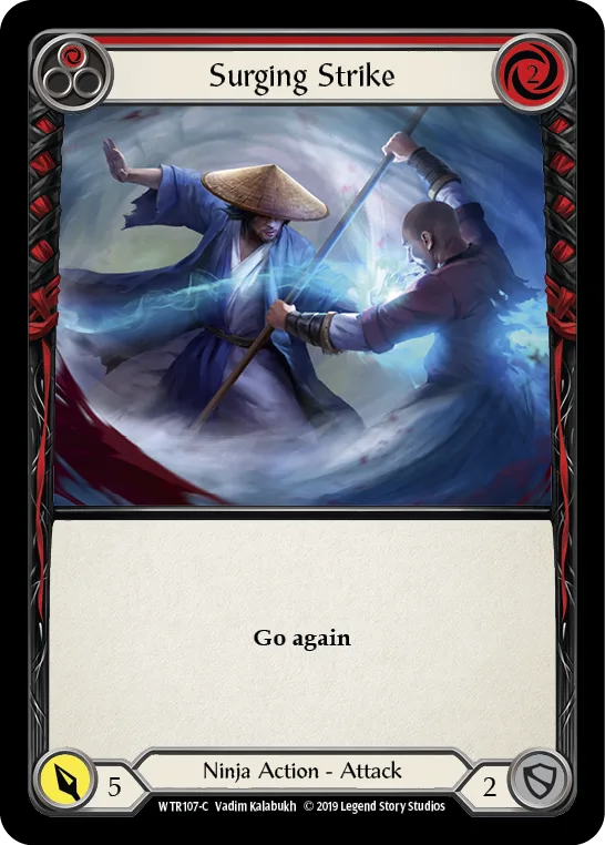 Surging Strike (Red) [WTR107-C] (Welcome to Rathe)  Alpha Print Rainbow Foil - Anime Imports LLC