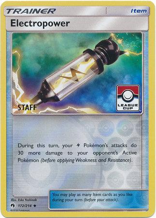 Electropower (172/214) (League Promo Staff) [Sun & Moon: Lost Thunder] (Online Only)