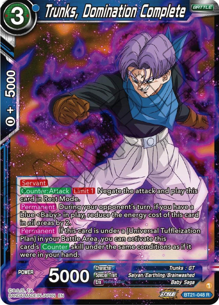 Trunks, Domination Complete (BT21-048) [Wild Resurgence] (ONLINE ORDER ONLY)