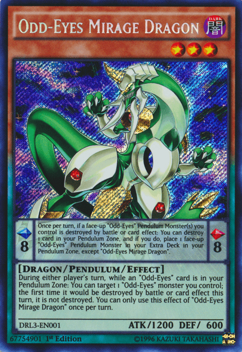 Odd-Eyes Mirage Dragon [DRL3-EN001] Secret Rare (ONLINE ORDER ONLY)