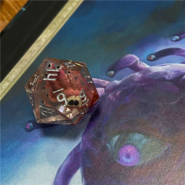 Red Beholder 22mm D20 DND Roll a D20 Dice Handmade Sharp Resin (Online Only)