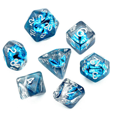 Blue Demon Eye Dragon Eye Dice 7-Dice Set Resin Dungeons and Dragons Dice (Online Only)