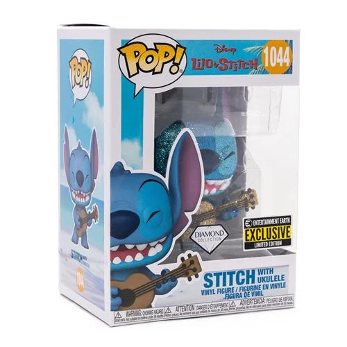 Lilo & Stitch Stitch with Ukulele Diamond Glitter Funko Pop! Vinyl Figure #1044 - Entertainment Earth Exclusive (ONLINE ORDER ONLY)