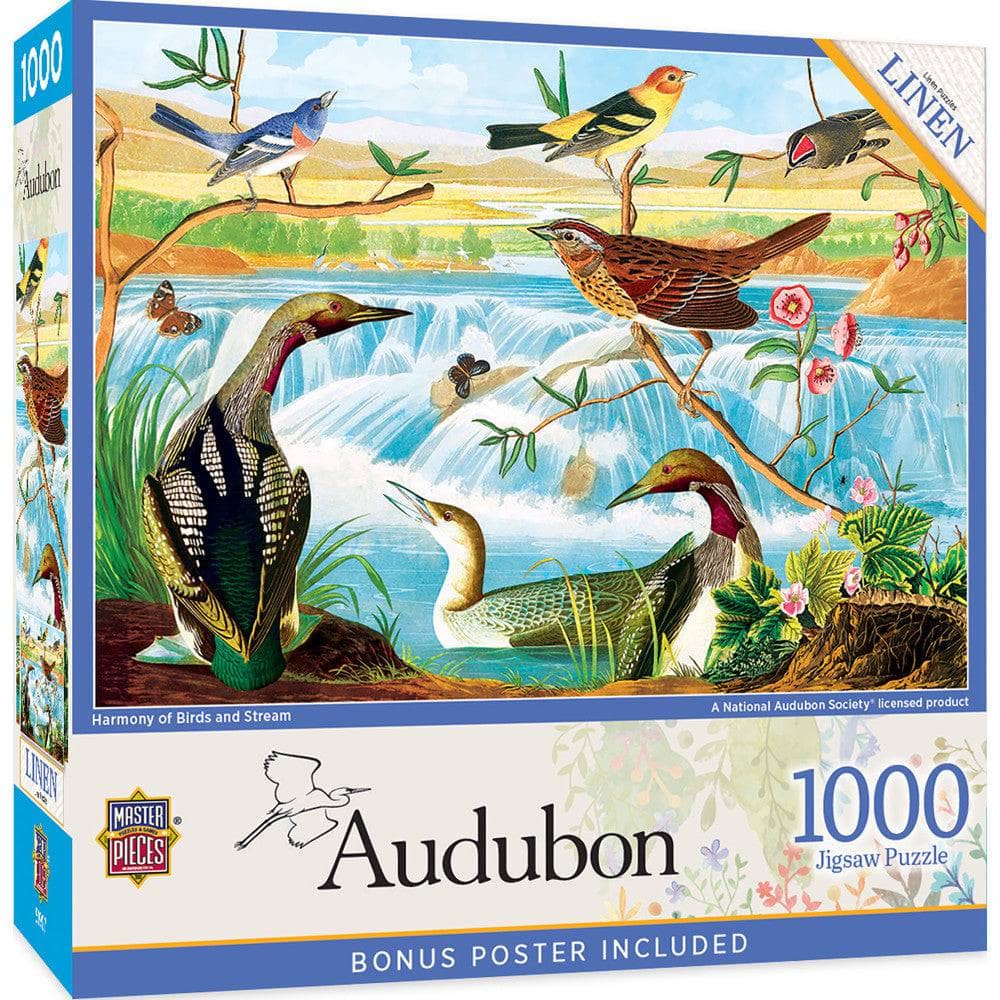 Audubon - Harmony of Birds and Stream 1000 Piece Jigsaw Puzzle (ONLINE ORDER ONLY)