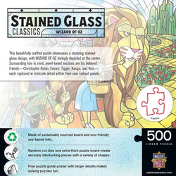 Stained Glass - Wizard of Oz 500 Piece Jigsaw Puzzle (ONLINE ORDER ONLY)