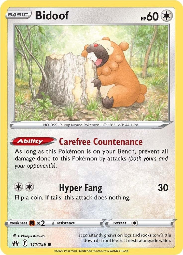 Bidoof (111/159) [Sword & Shield: Crown Zenith] (Online Only)