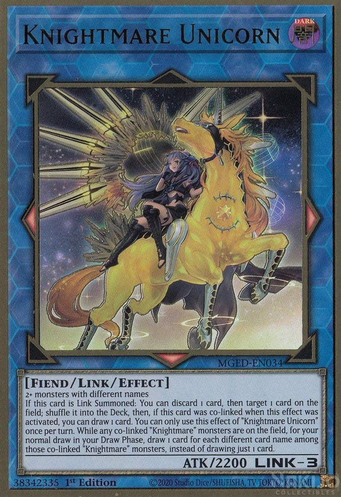 Knightmare Unicorn (Alternate Art) [MGED-EN034] Gold Rare (ONLINE ORDER ONLY)