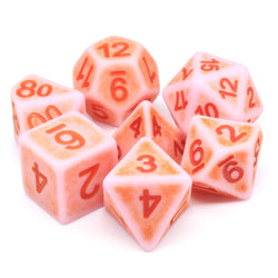 Rosy Cheeks Ancient 7-Dice Set Role Playing Dungeons and Dragons Dice (Light Salmon Pink) (Online Only)