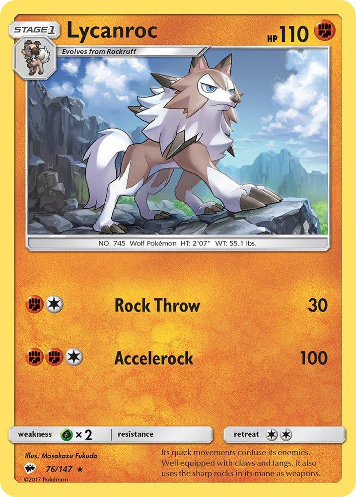 Lycanroc (76/147) (Theme Deck Exclusive) [Sun & Moon: Burning Shadows] (Online Only)