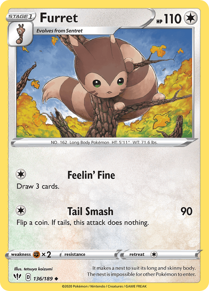 Furret (136/189) [Sword & Shield: Darkness Ablaze] (Online Only)