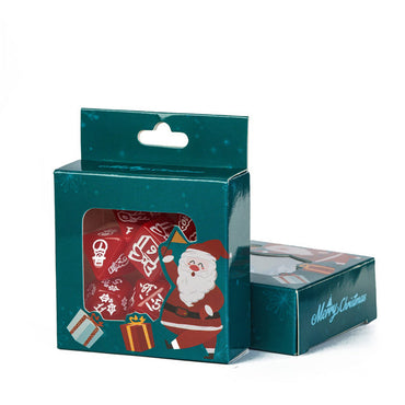 Red Christmas Dice w/White Presents Trees Snowman Holiday Festive (Online Only)