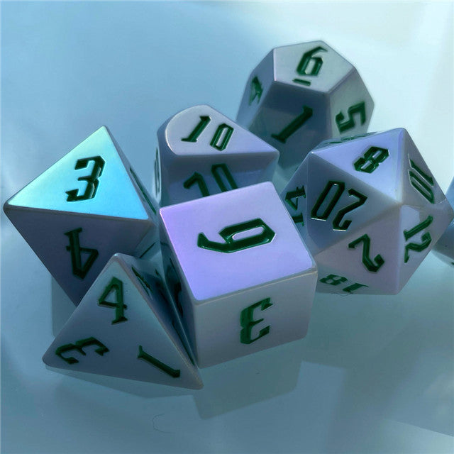 Spearmint White Colorful DND Dice (White&Green) 7-Dice (Online Only)