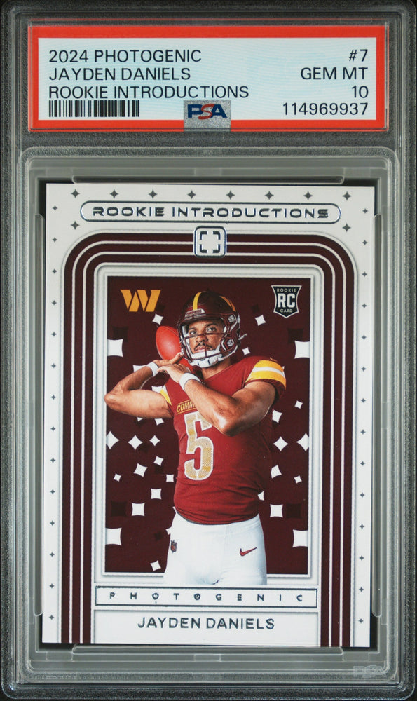 Graded 2024 Panini Photogentic Jayden Daniels #7 Rookie Introductions Rookie RC Football Card PSA 10 Gem Mint (ONLINE ORDER ONLY)