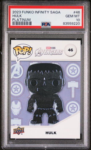 2023 UPPER DECK FUNKO POP MARVEL  HULK PLATINUM #46  PSA 10 (Online Order Only)