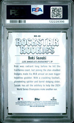 Graded 2025 Topps Bowman Roki Sasaki #RR20 Rockstar Rookies Rookie RC Baseball Card PSA 10 Gem Mint (ONLINE ORDER ONLY)