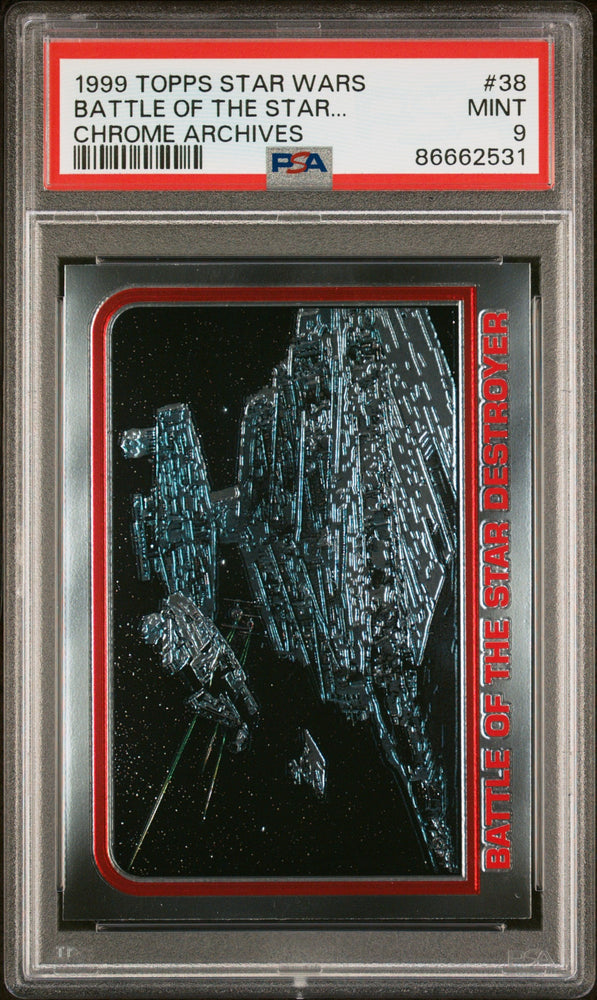 1999 TOPPS CHROME STAR WARS CHROME ARCHIVES BATTLE OF THE STAR... CHROME ARCHIVES #38 - PSA 9 (Online Order Only)