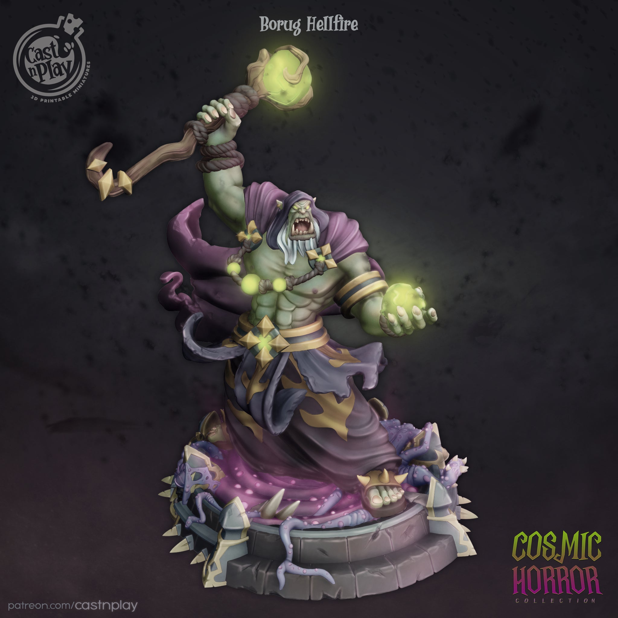 Borug Hellfire – Orc Warlock Miniature (ONLINE ORDER ONLY)