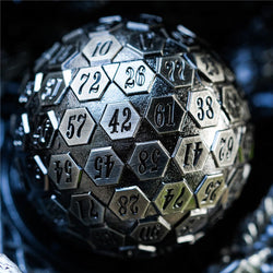 Silver Plated Ancient Metal d100 Dungeons and Dragons RPG (Online Only)