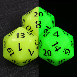 55mm Titan d20 (Glow Green) Glow in the Dark Huge d20 for DND RPG (Online Only)