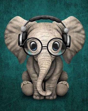 Baby Elephant With Headphones (ONLINE ORDER ONLY)