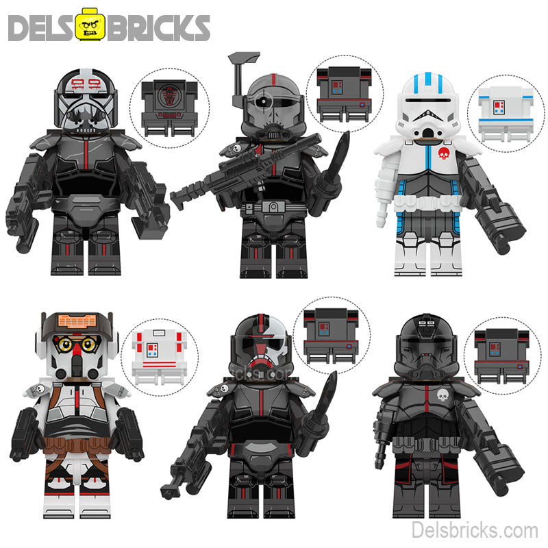 The bad Batch Set of 6 Lego Star Wars Minifigures custom toys (ONLINE ORDER ONLY)