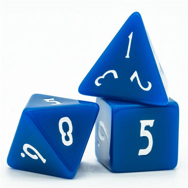 Dark Blue Homage 7-Dice Set w/Blue Numbers Minimalist (Online Only)