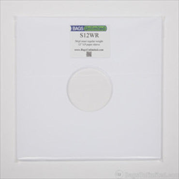 '- Bags Unlimited S12WR 12" White Paper Inner Sleeve-100ct [Bags] (ONLINE ORDER ONLY)