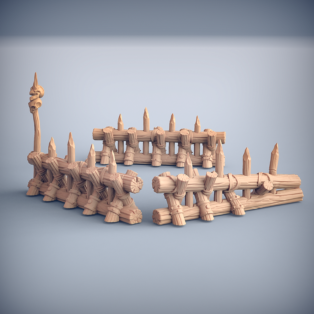 3D Printed Artisan Guild Gnoll Barricade Bonegnasher Gnolls 28mm 32mm (Online Only)