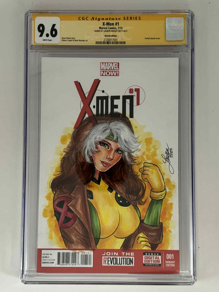[Signed & Sketch by Lauren Wright] X-Men #1 CGC 9.6 Yellow Label Exclusive Sketch Var (ONLINE ORDER ONLY)