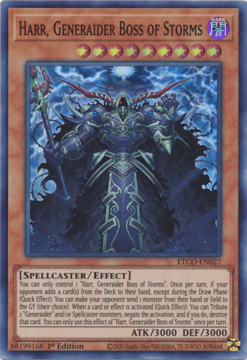 Harr, Generaider Boss of Storms [ETCO-EN027] Super Rare (ONLINE ORDER ONLY)