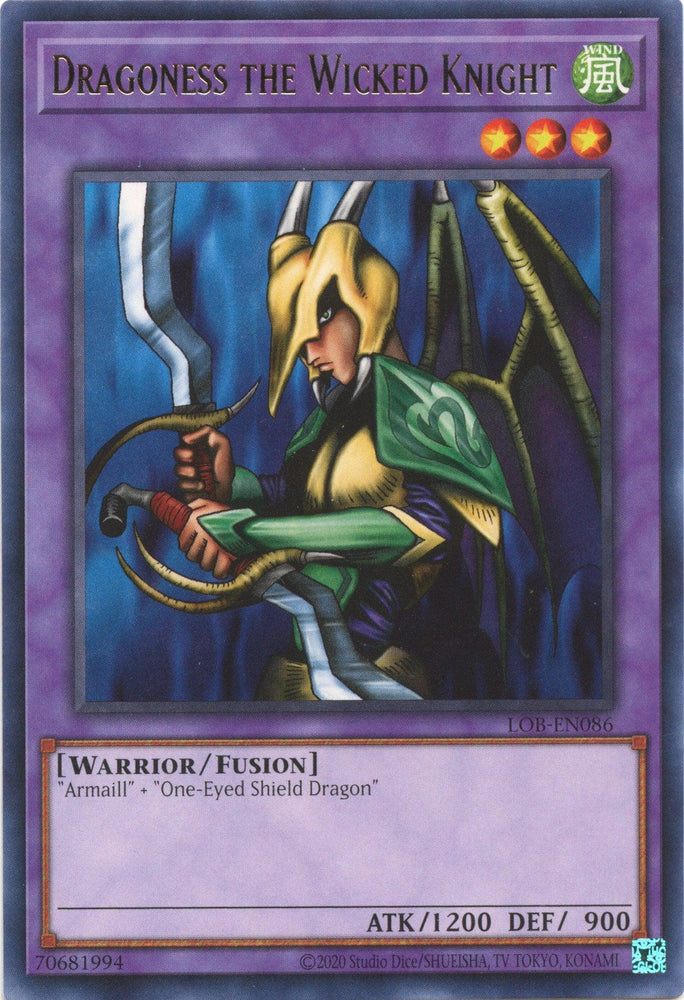 Dragoness the Wicked Knight (25th Anniversary) [LOB-EN086] Rare (ONLINE ORDER ONLY)