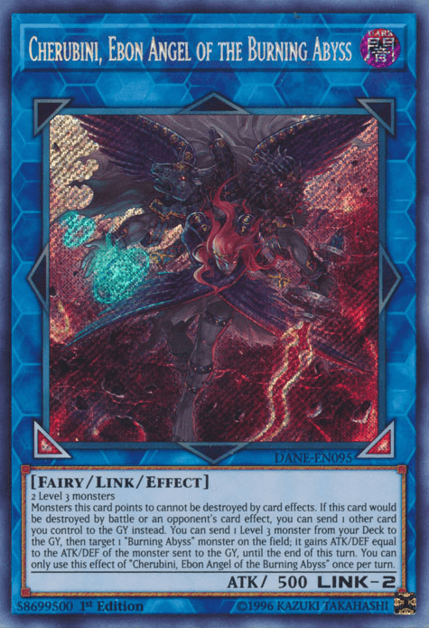 Cherubini, Ebon Angel of the Burning Abyss [DANE-EN095] Secret Rare (ONLINE ORDER ONLY)