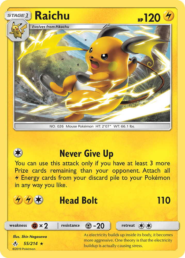 Raichu (55/214) [Sun & Moon: Unbroken Bonds] (Online Only)