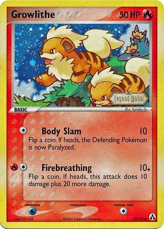 Growlithe (55/92) (Stamped) [EX: Legend Maker] (Online Only)