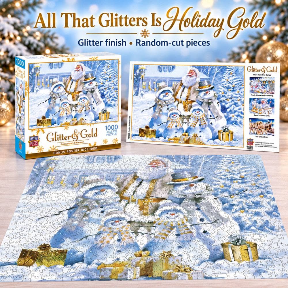 Glitter & Gold - Snowman's Shimmer 1000 Piece Jigsaw Puzzle