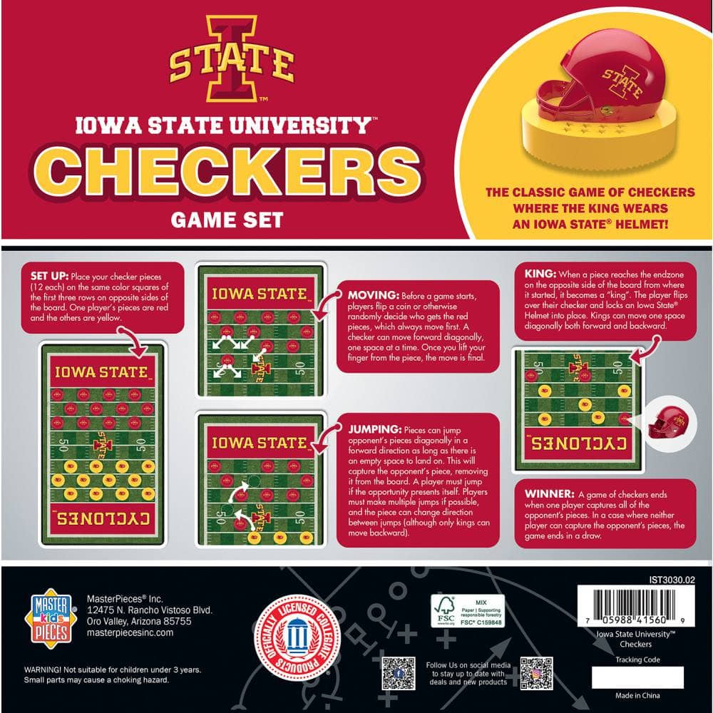Iowa State Cyclones Checkers Board Game