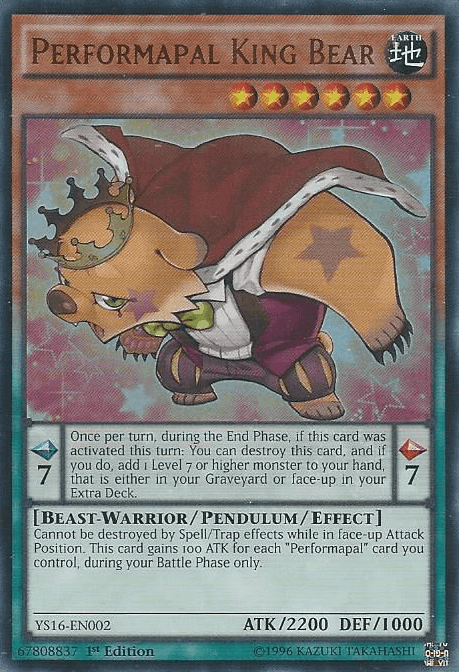 Performapal King Bear [YS16-EN002] Ultra Rare (ONLINE ORDER ONLY)