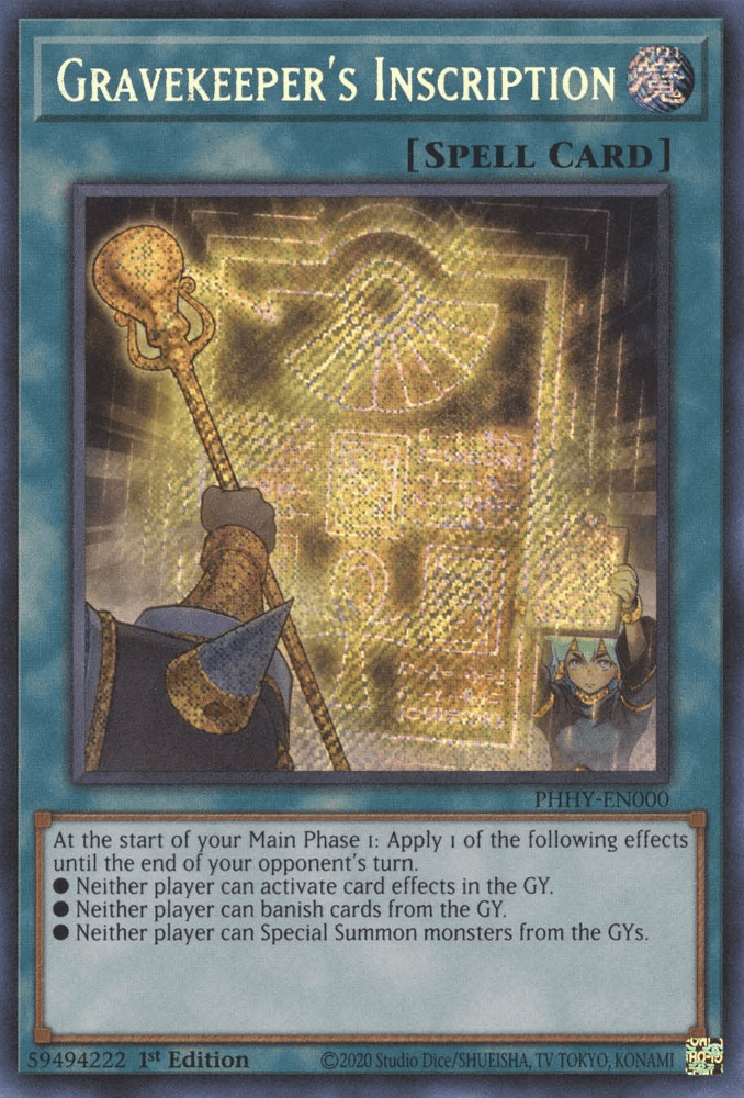 Gravekeeper's Inscription [PHHY-EN000] Secret Rare (ONLINE ORDER ONLY)
