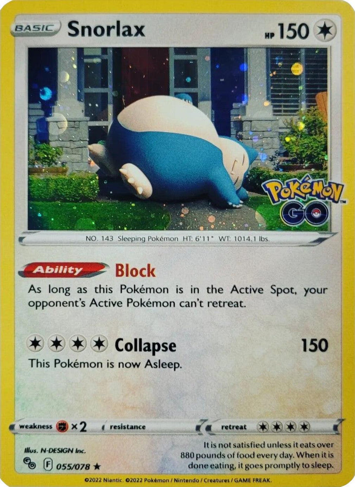 Snorlax (055/078) (Cosmos Holo) [Pokémon GO] (Online Only)