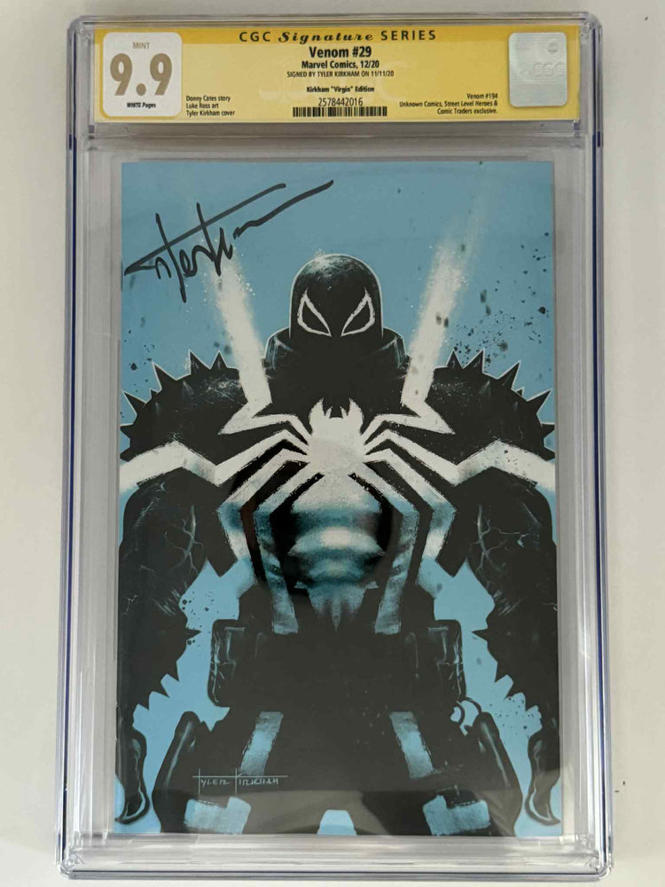 [Signed by Tyler Kirkham] Venom #29 CGC 9.9 Yellow Label Tyler Kirkham Exclusive Virgin Var (ONLINE ORDER ONLY)