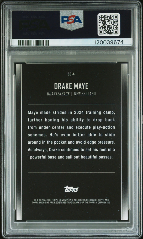 Graded 2024 Topps Midnight Drake Maye #SS4 Star Studded Rookie RC Football Card PSA 10 Gem Mint (ONLINE ORDER ONLY)