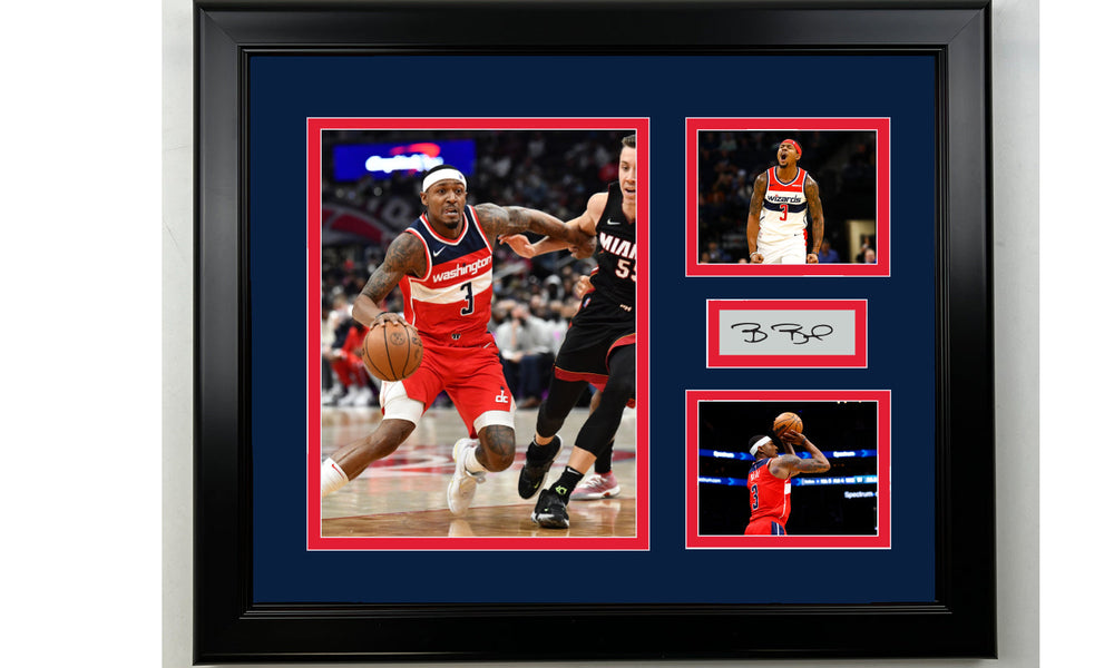 Framed Bradley Beal Washington Wizards Laser Engraved Signature Basketball 14x11 3 Photo Collage (ONLINE ORDER ONLY)